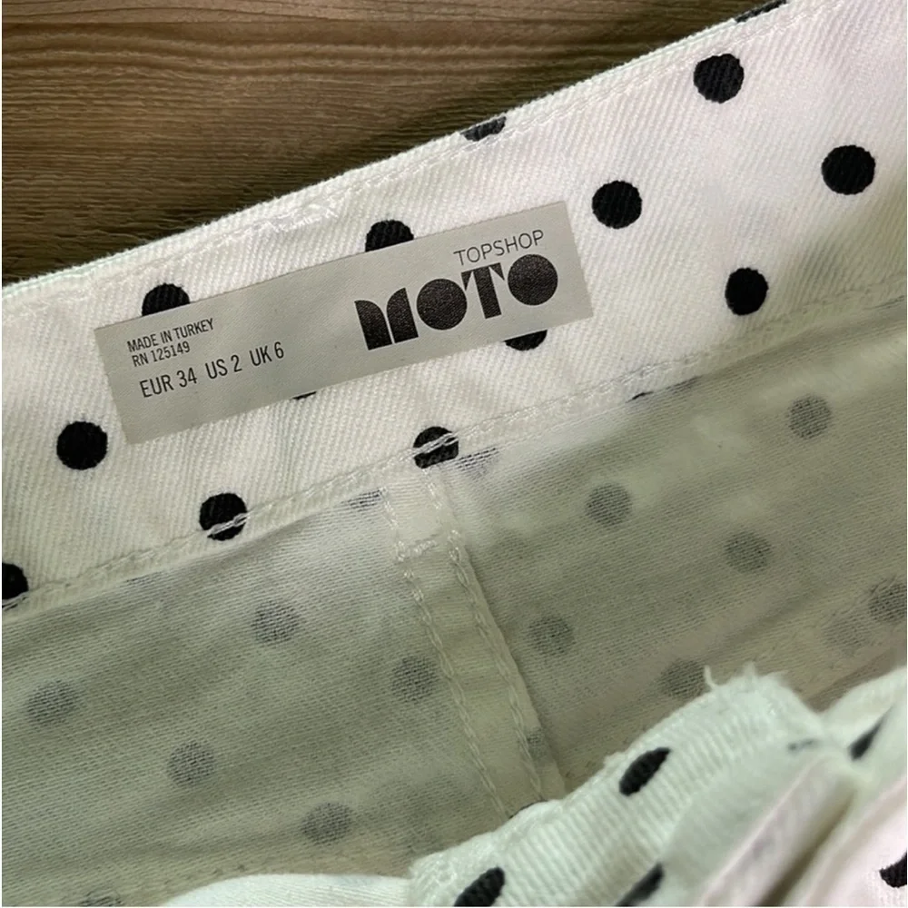 TopShop Polka Dot Jean Skirt.  US2